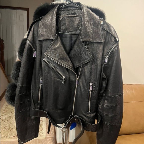 New Classic %100  Genuine Leather Moto Jacket Medium - Picture 3 of 3